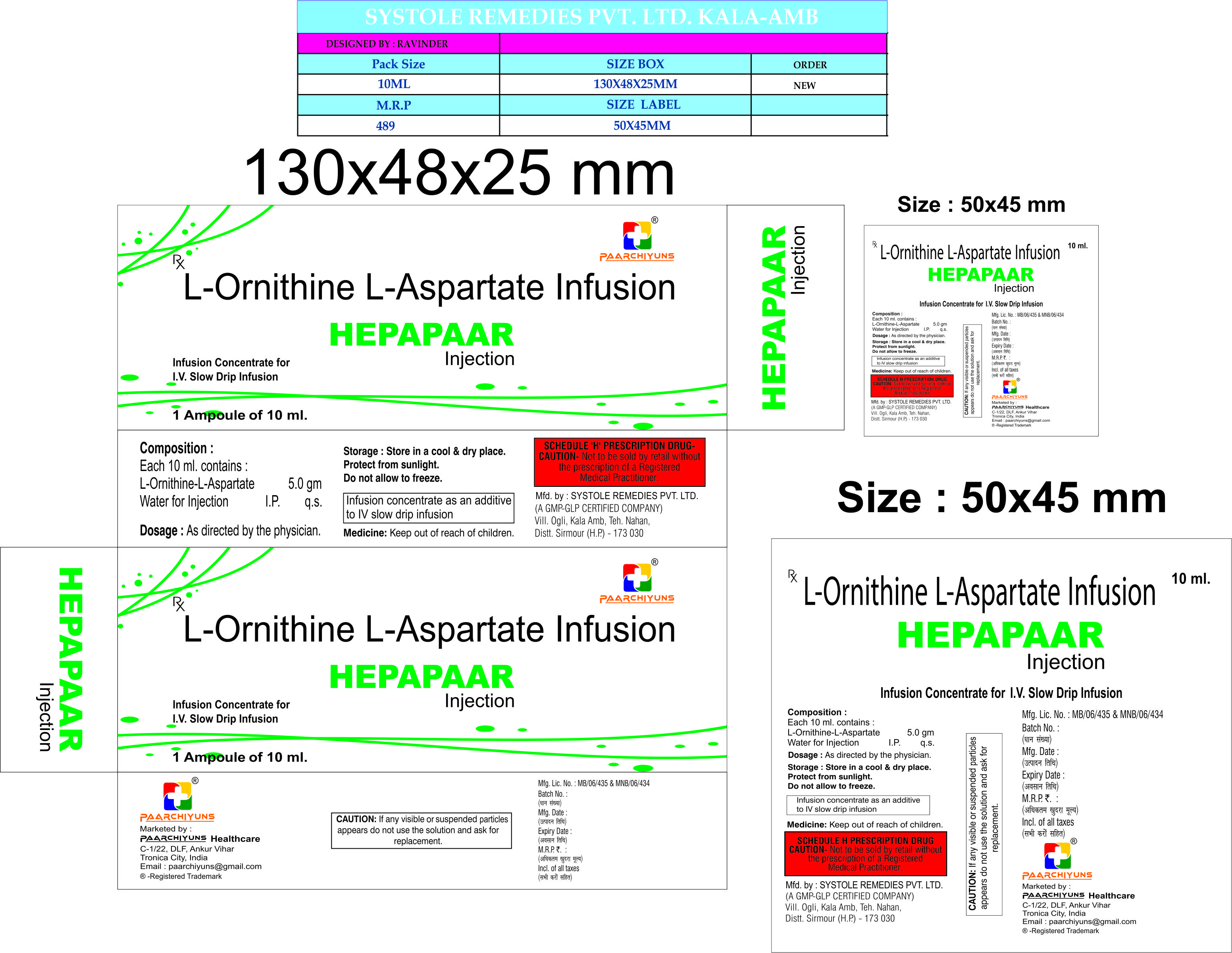 HEPAPAAR L-Ornithine L-Aspartate Infusion Injection