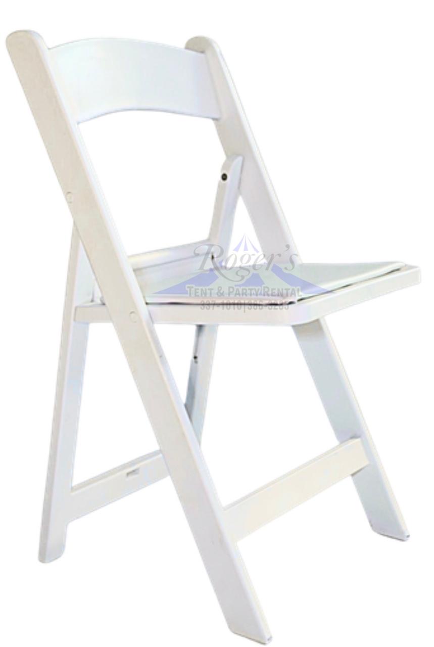 White Padded Folding Resin Chair
