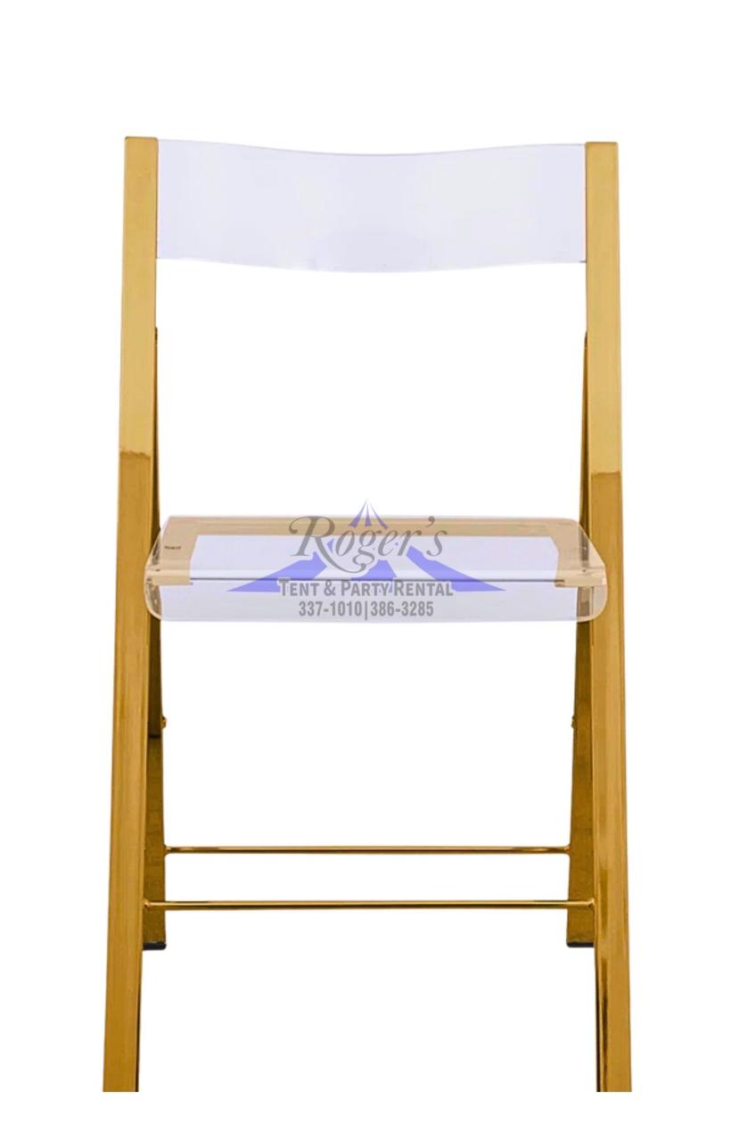 Gold Acrylic Folding Chair