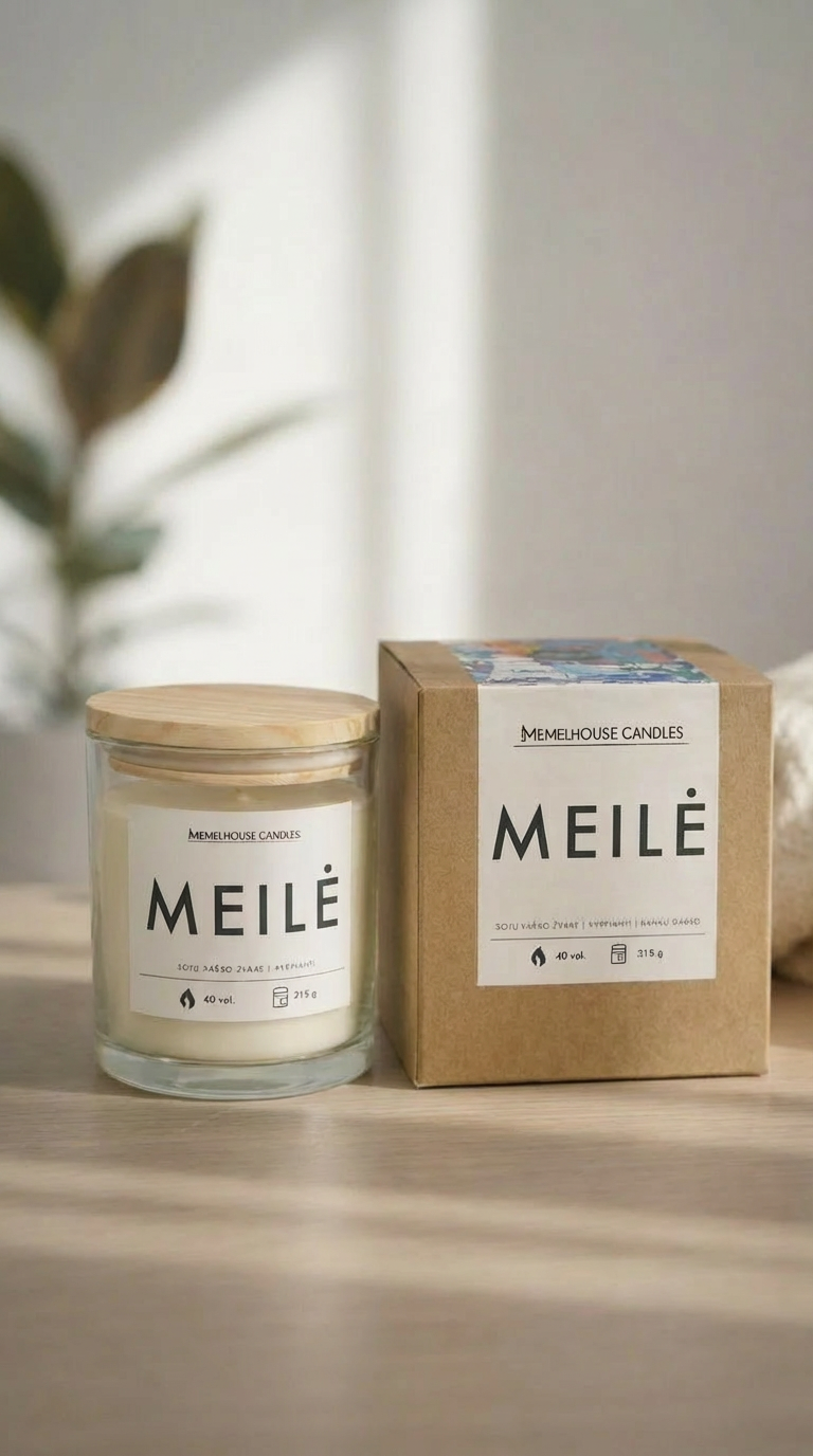 Sojų vaško žvakė ,,MEILĖ"