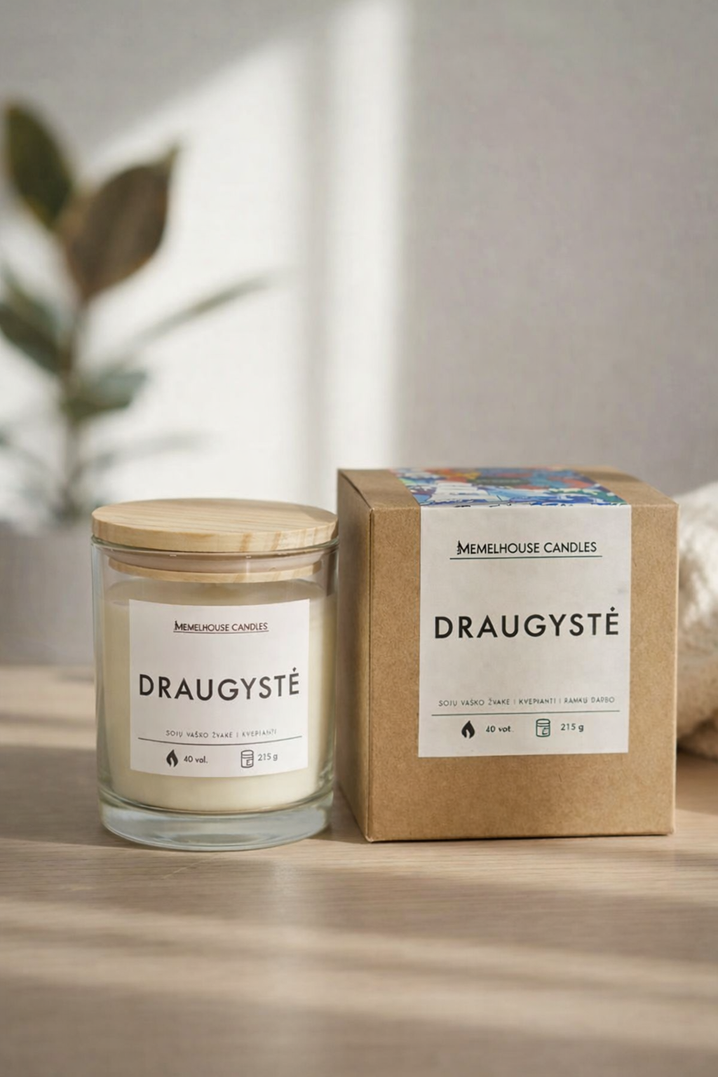 Sojų vaško žvakė ,,Draugystė"