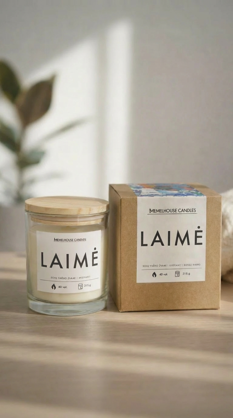 Sojų vaško žvakė ,,LAIMĖ"