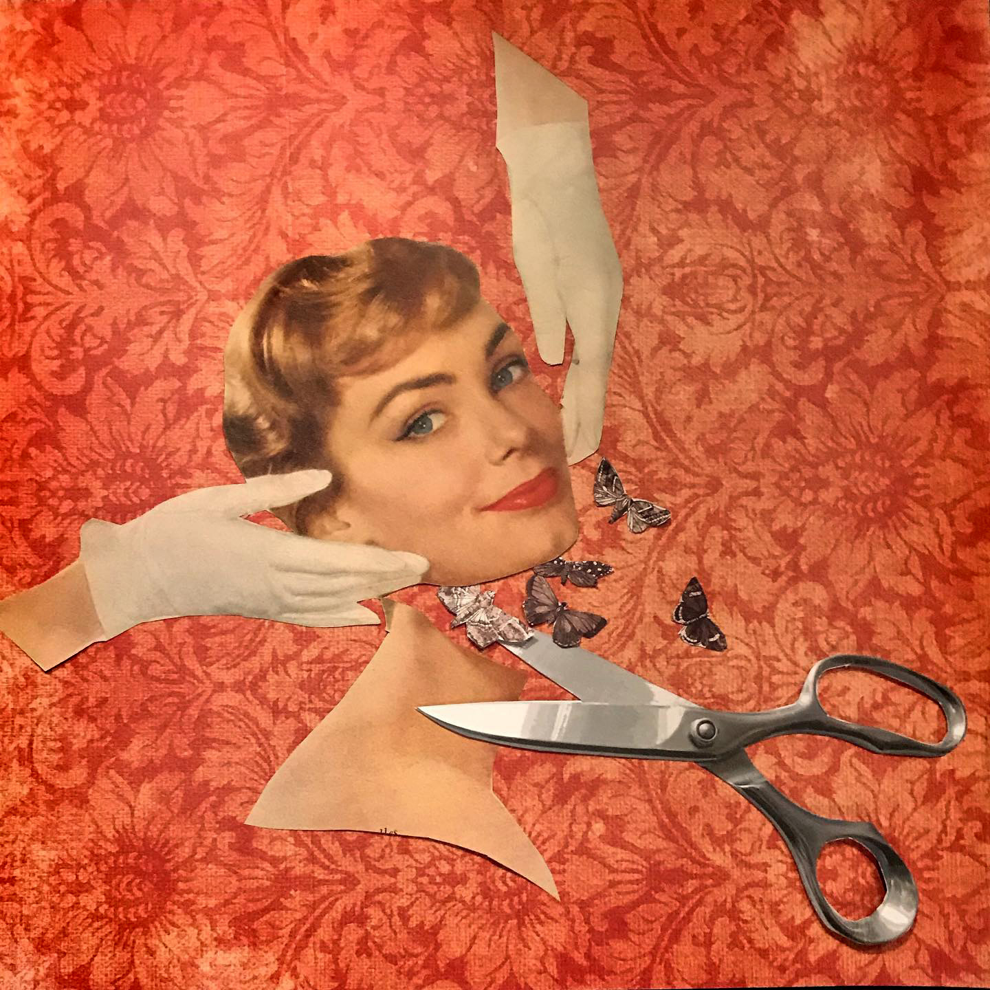Kid Gloves, Humorous Surreal Collage Art Print