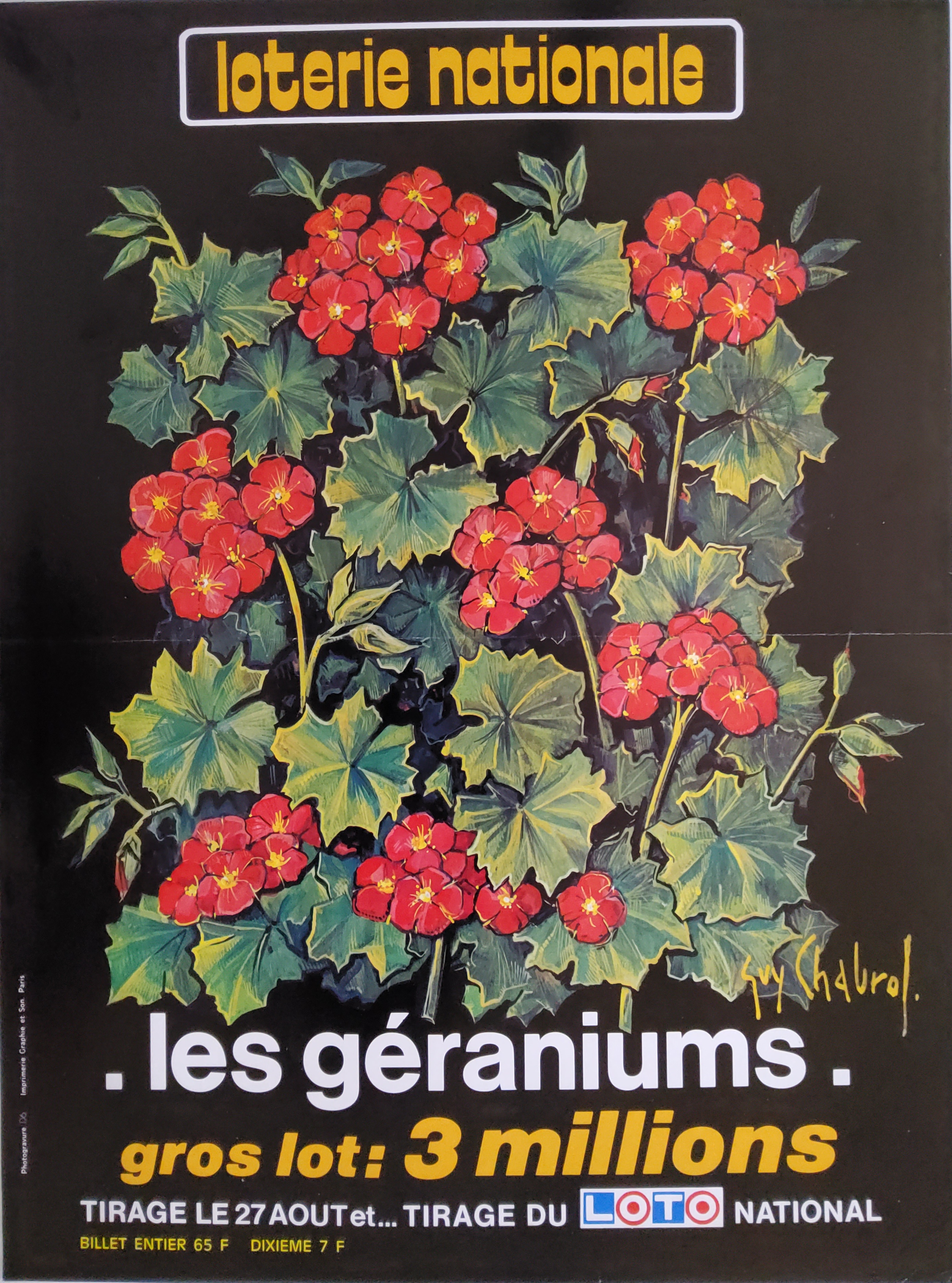 Loterie nationale - Les géraniums - 27 août