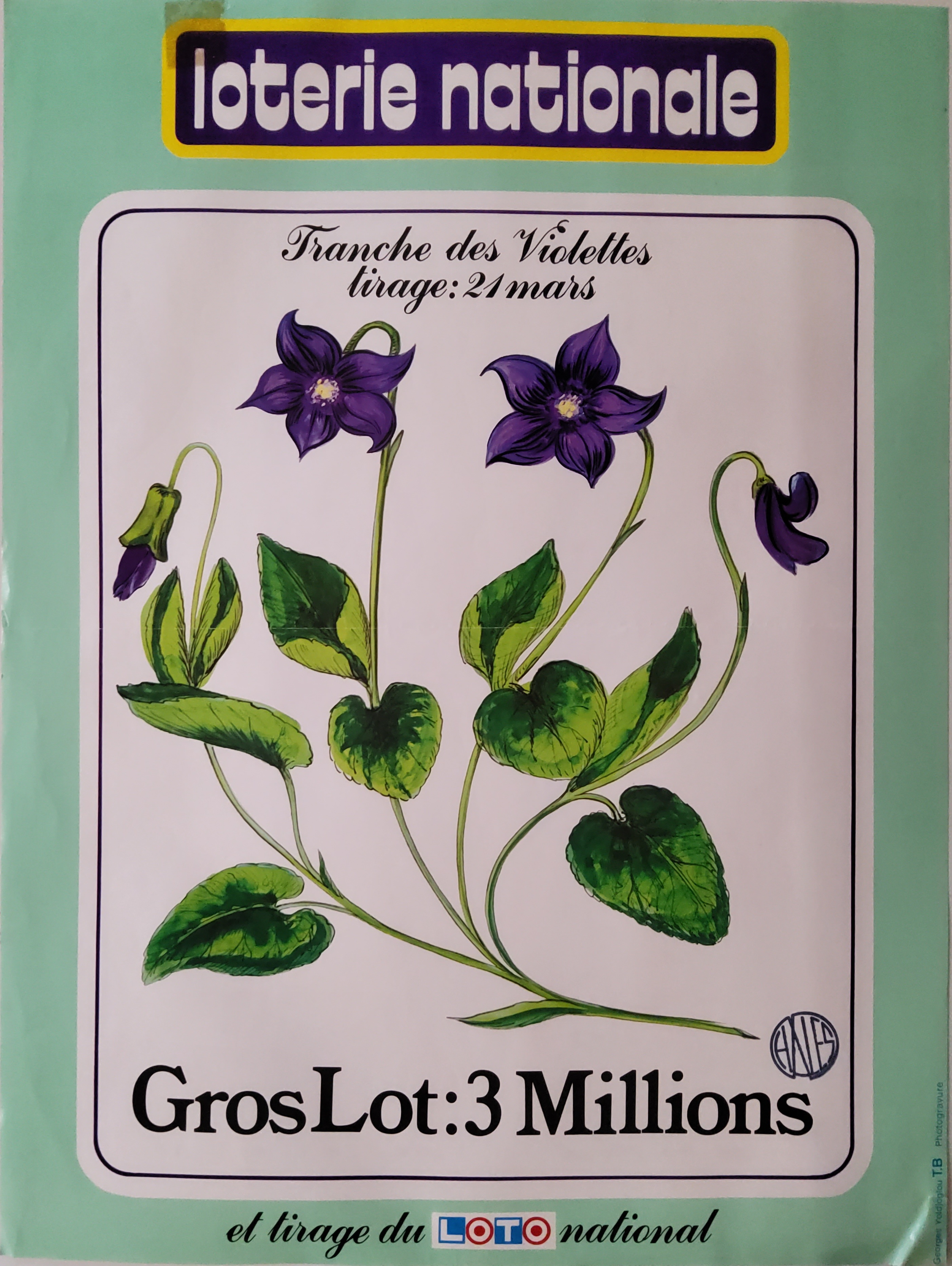 Loterie nationale - Tranche des violettes - 21 mars