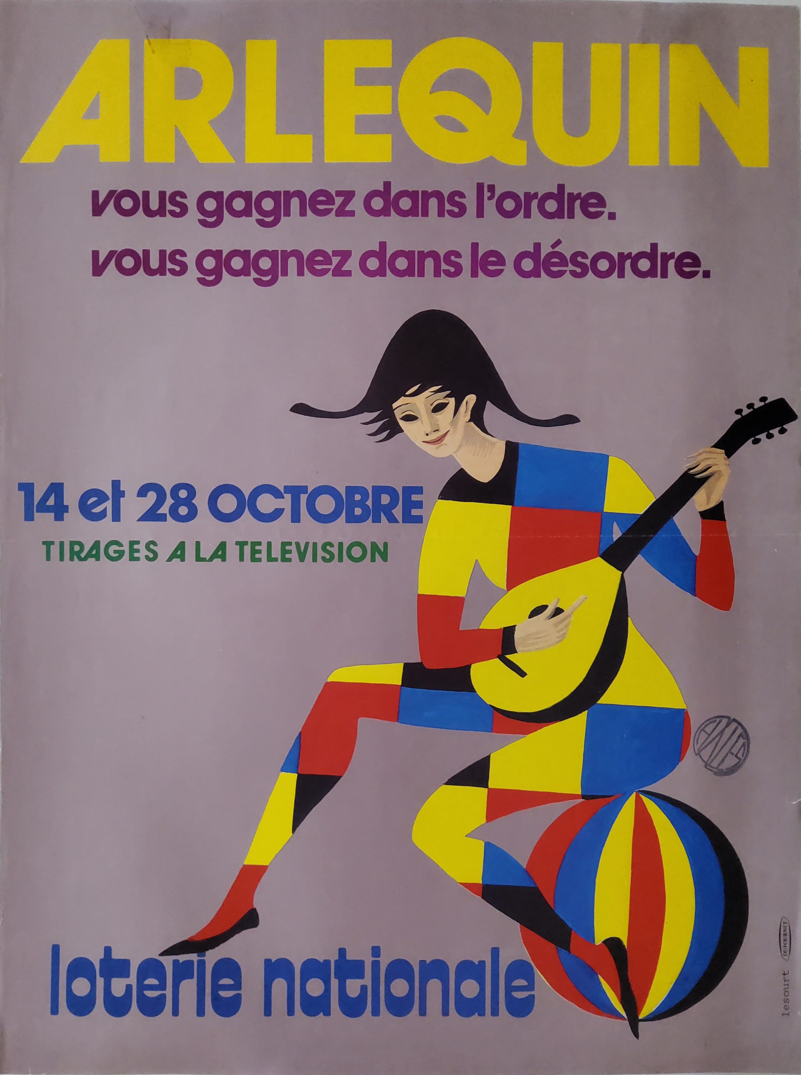 Loterie nationale - Arlequin - 14 et 28 octobre