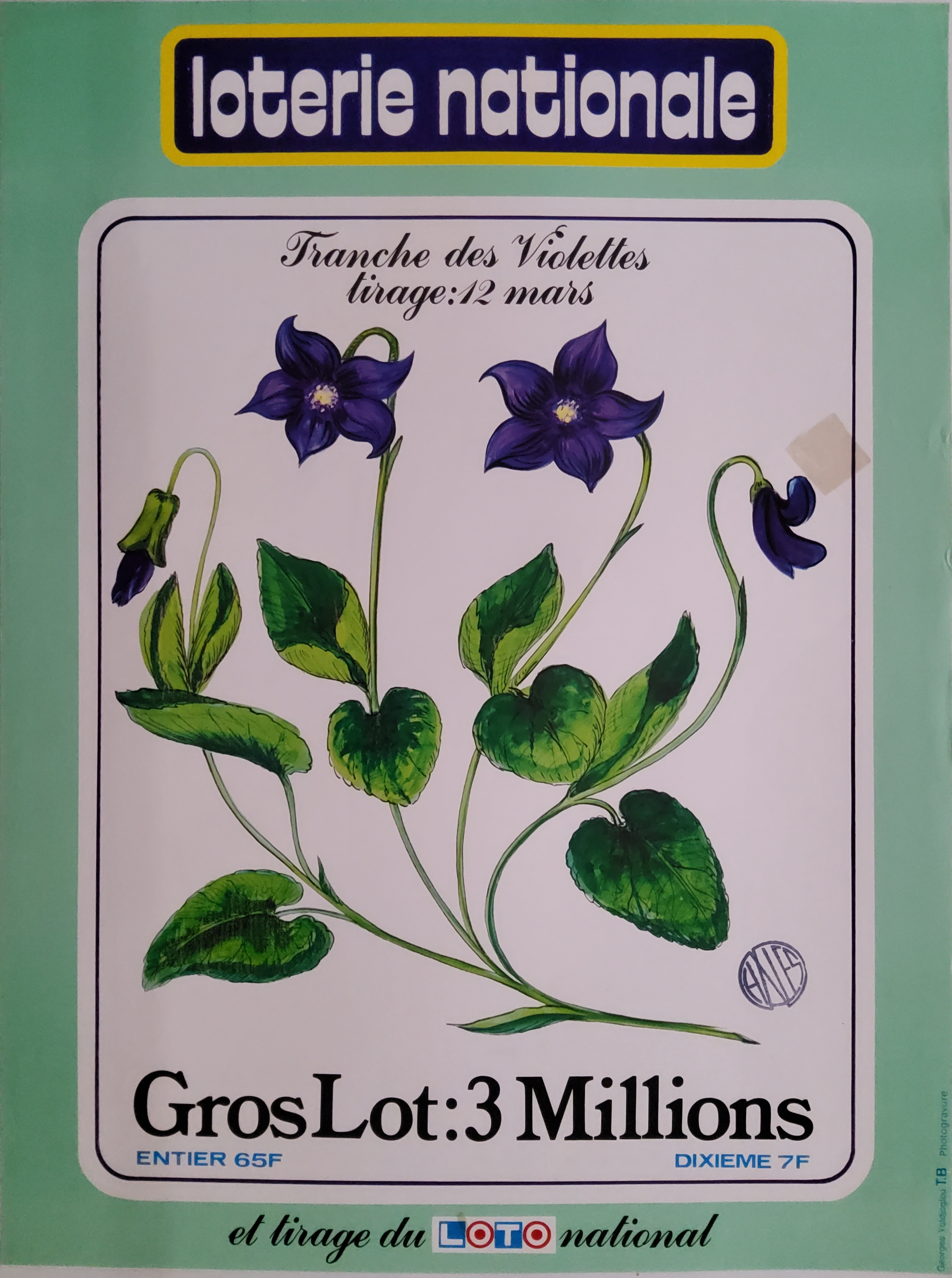 Loterie nationale - Tranche des violettes - 12 mars