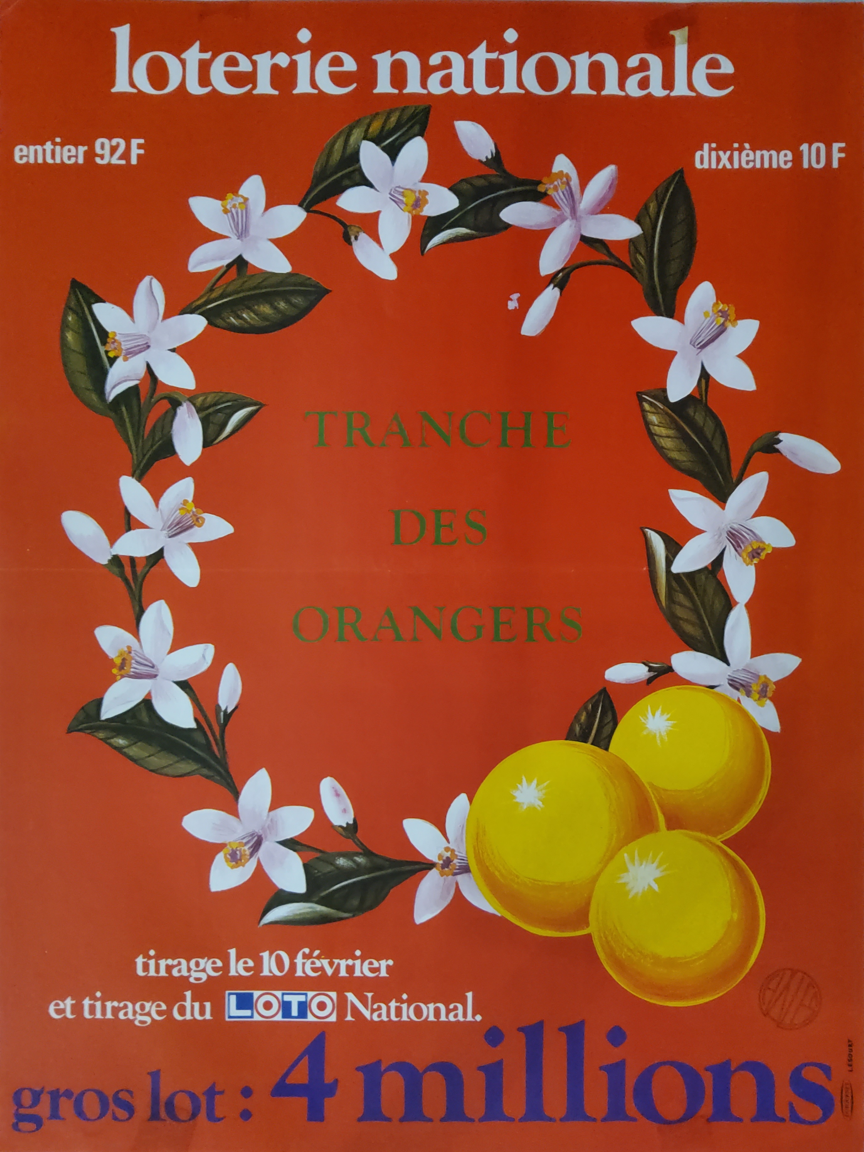 Loterie nationale - Tranche des orangers - 10 février