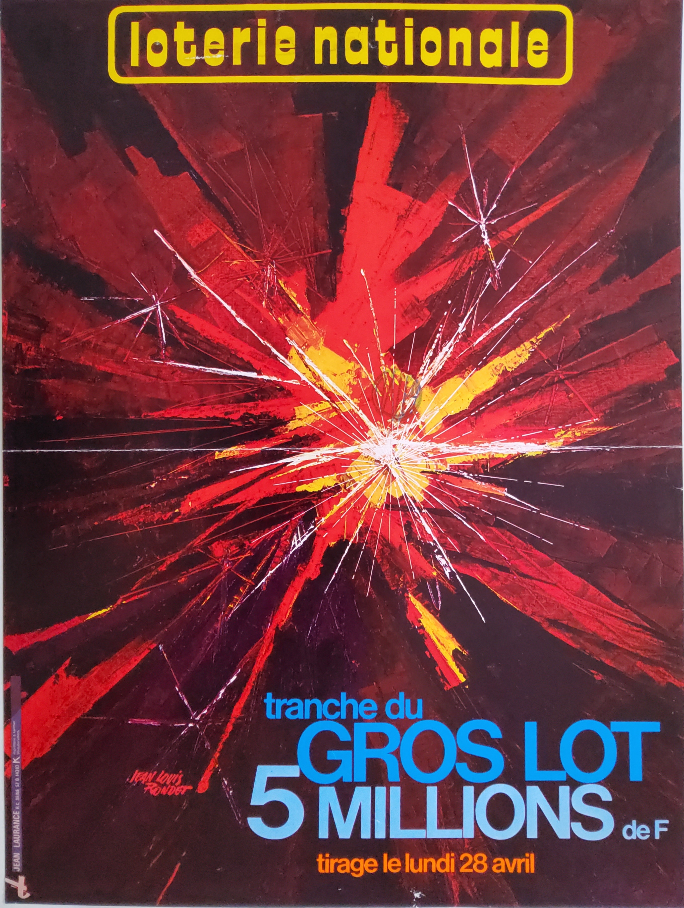 Loterie nationale - Tranche du Gros Lot 5 000 000 F - 28 avril
