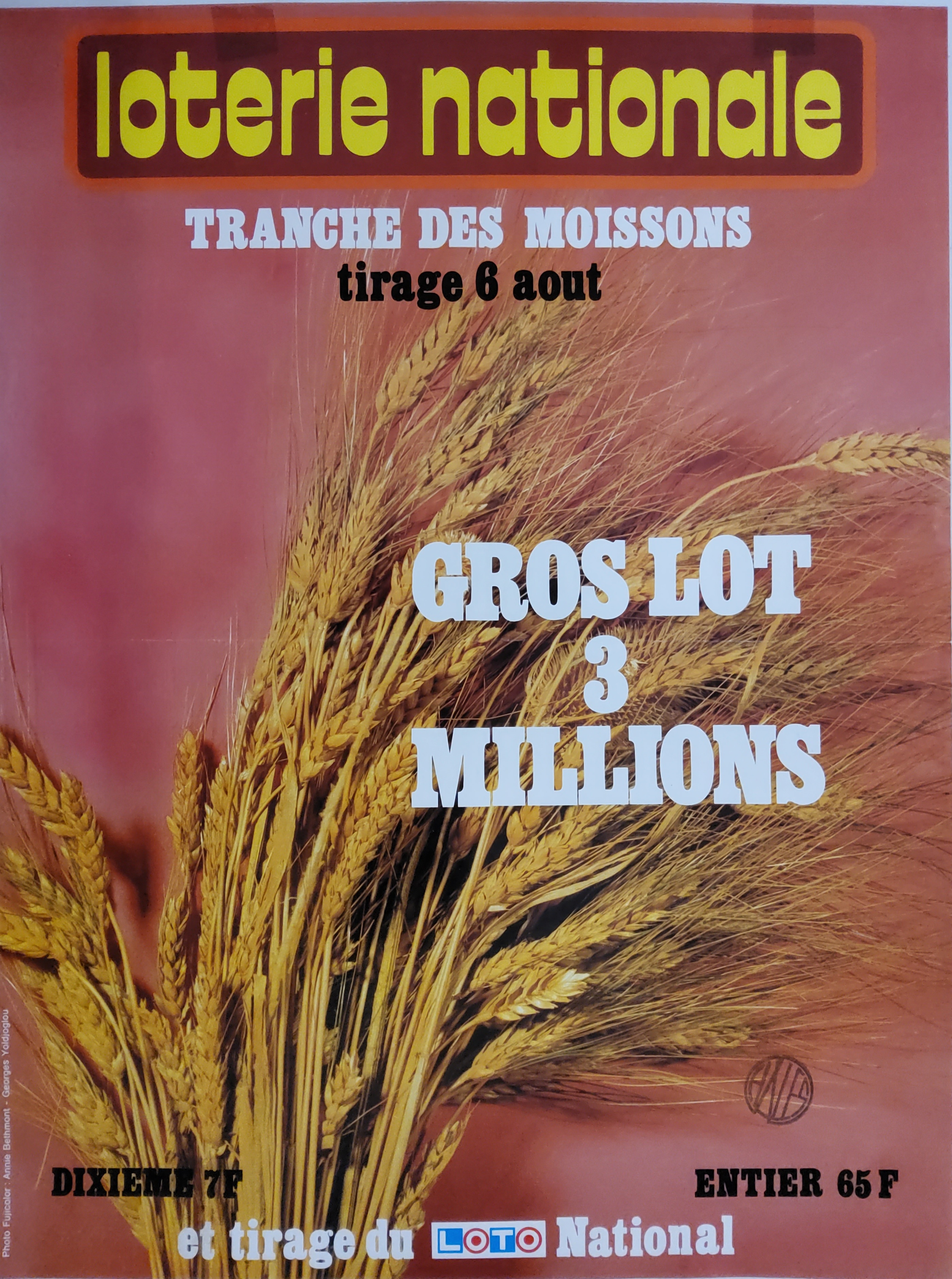 Loterie nationale - Tranche des moissons - 6 août