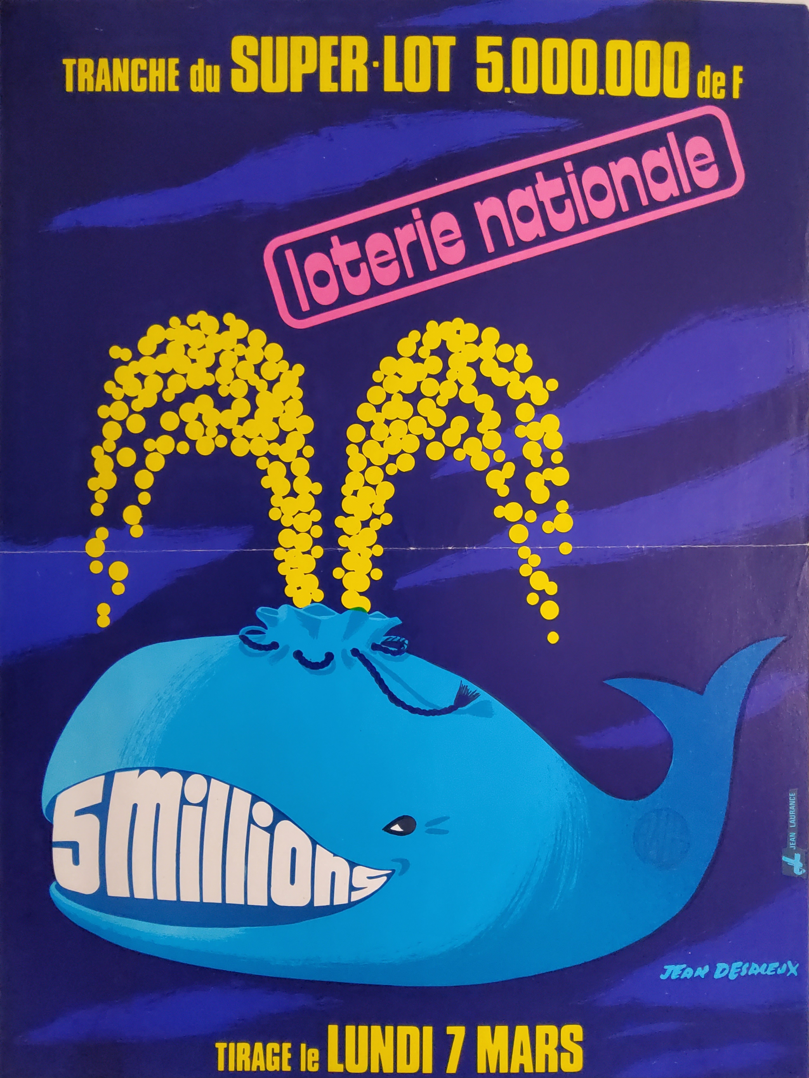 Loterie nationale - Tranche du Super Lot 5 000 000 F - 7 mars