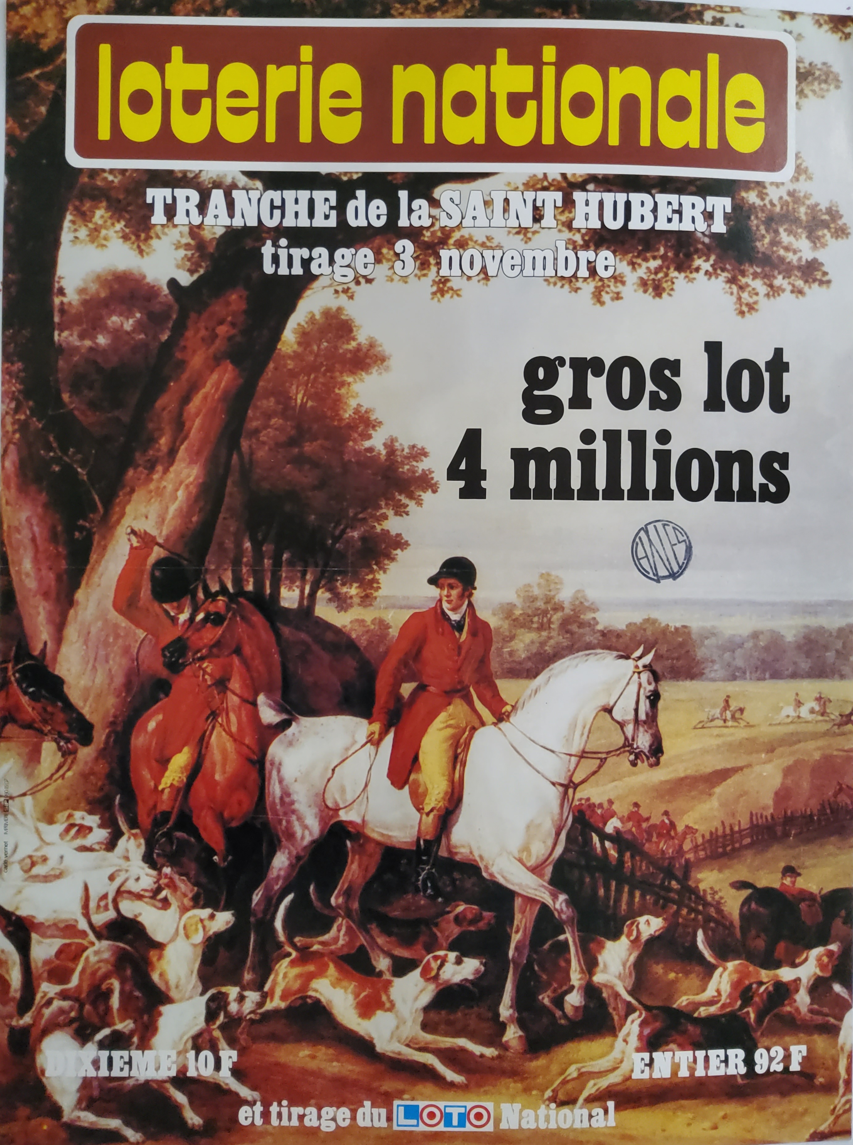 Loterie nationale - Tranche de la Saint Hubert - 3 novembre