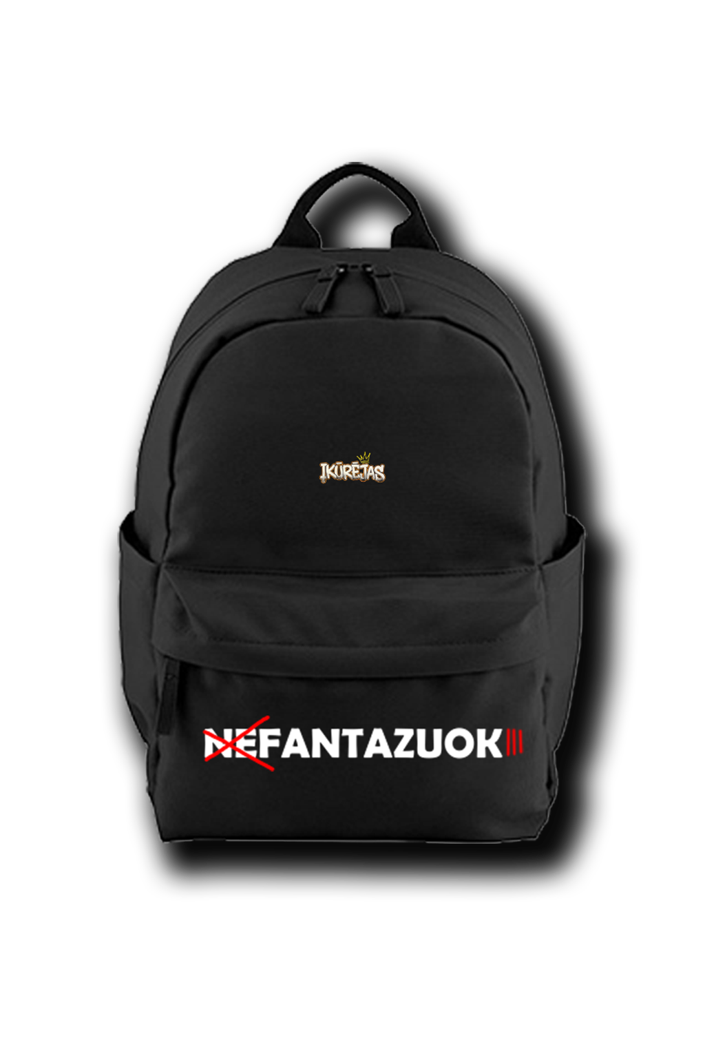 Black Backpack with Unique Print