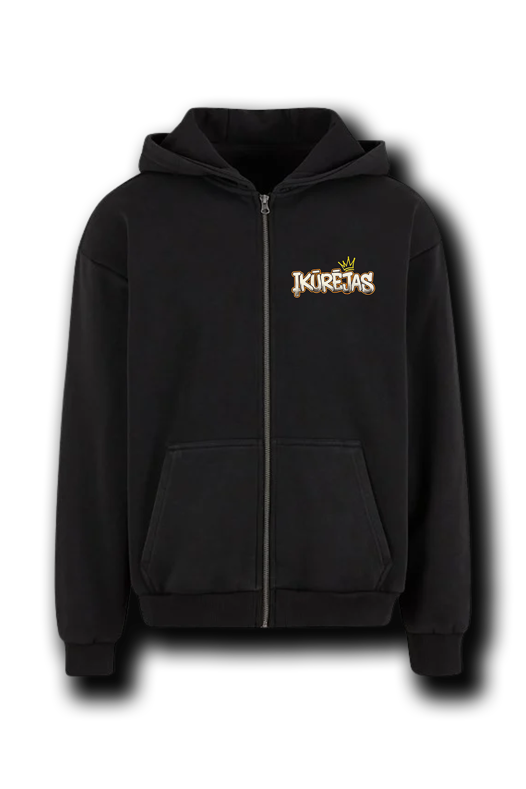 Ikuretás Black Zip-Up Hoodie
