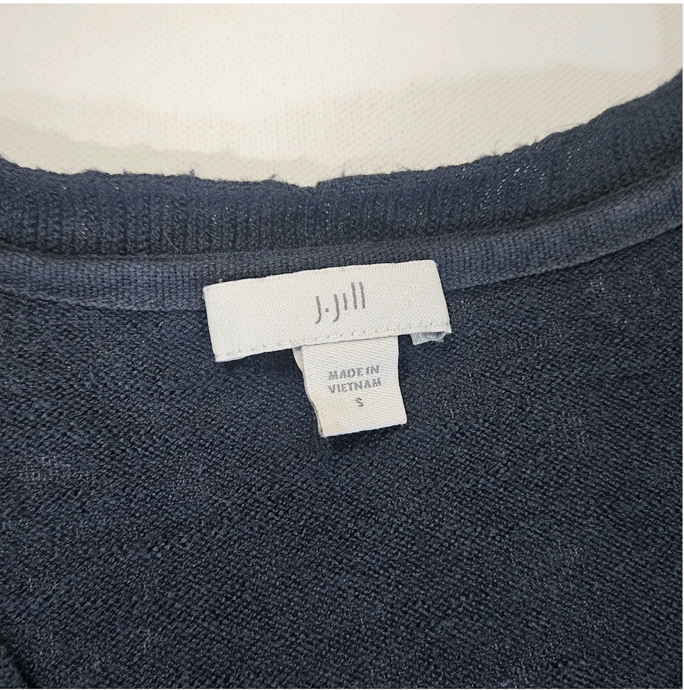 J. Jill Sweater Womens Size Small Navy Blue V-neck Capsule Wardrobe Long Sleeve