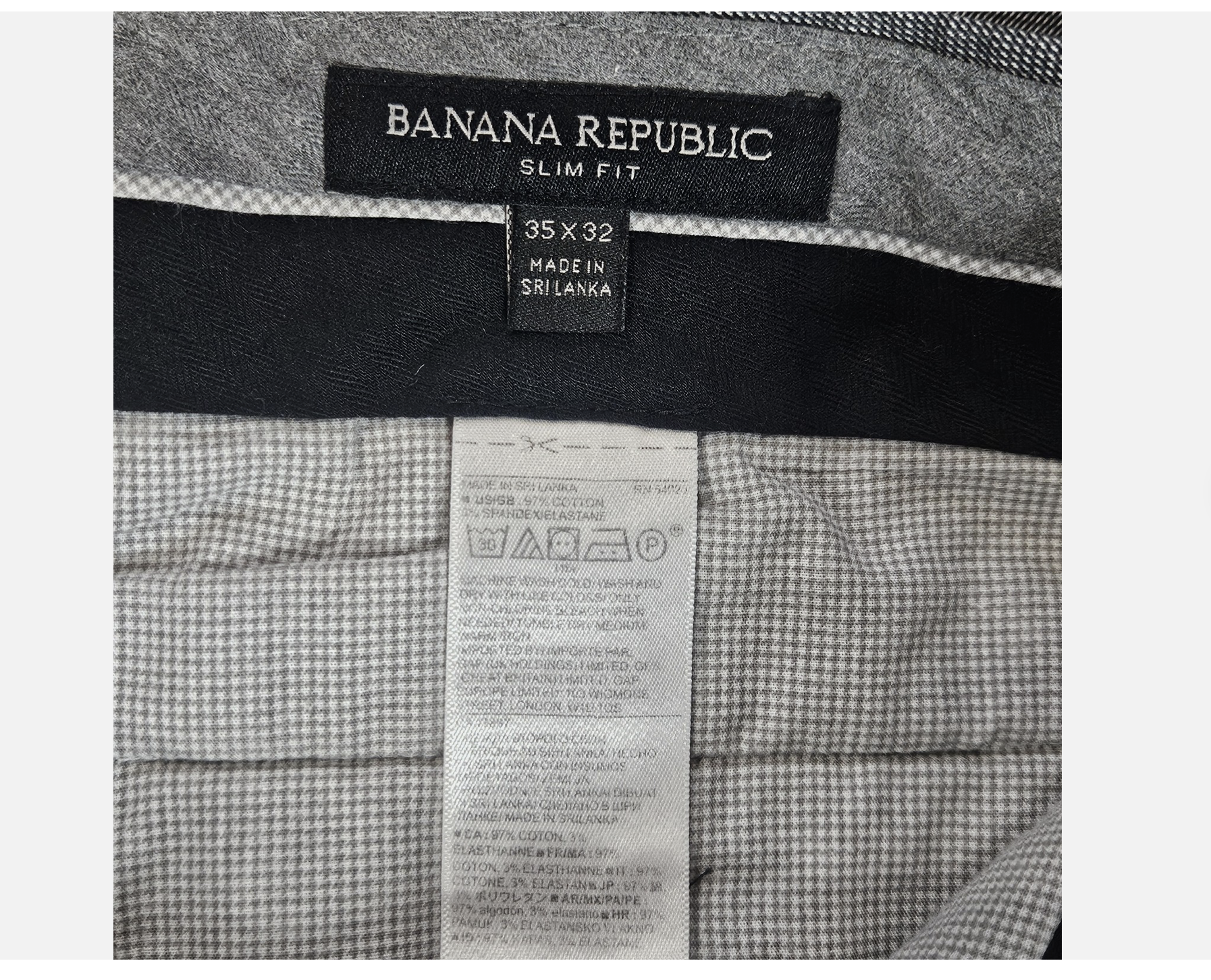 Banana Republic Mens Dress Pants 35x32 Gray Slim Fit Business Casual Career Wear