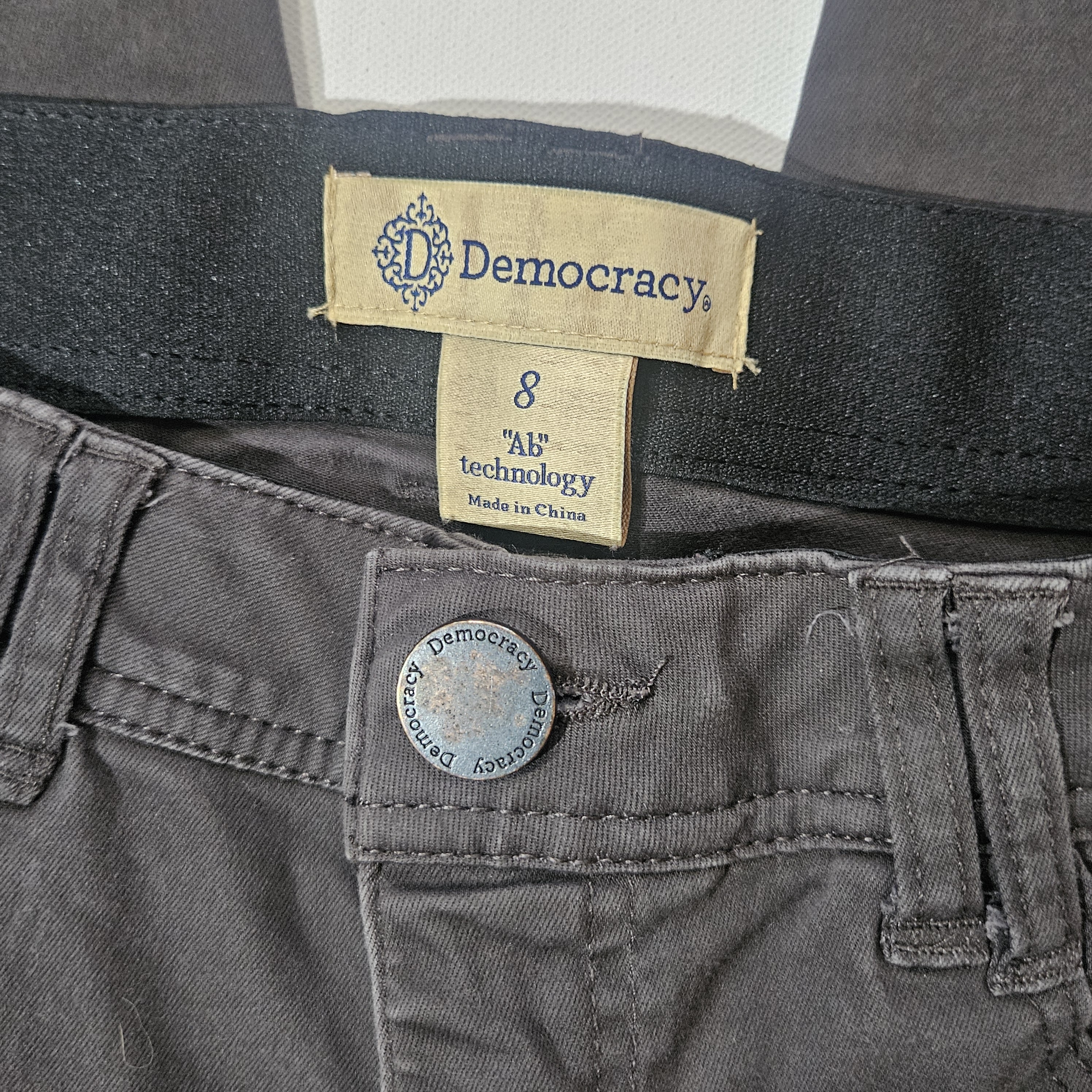 Democracy Jeans Womens 8 Brown Skinny Ab Technology Dark Wash Stretch Denim