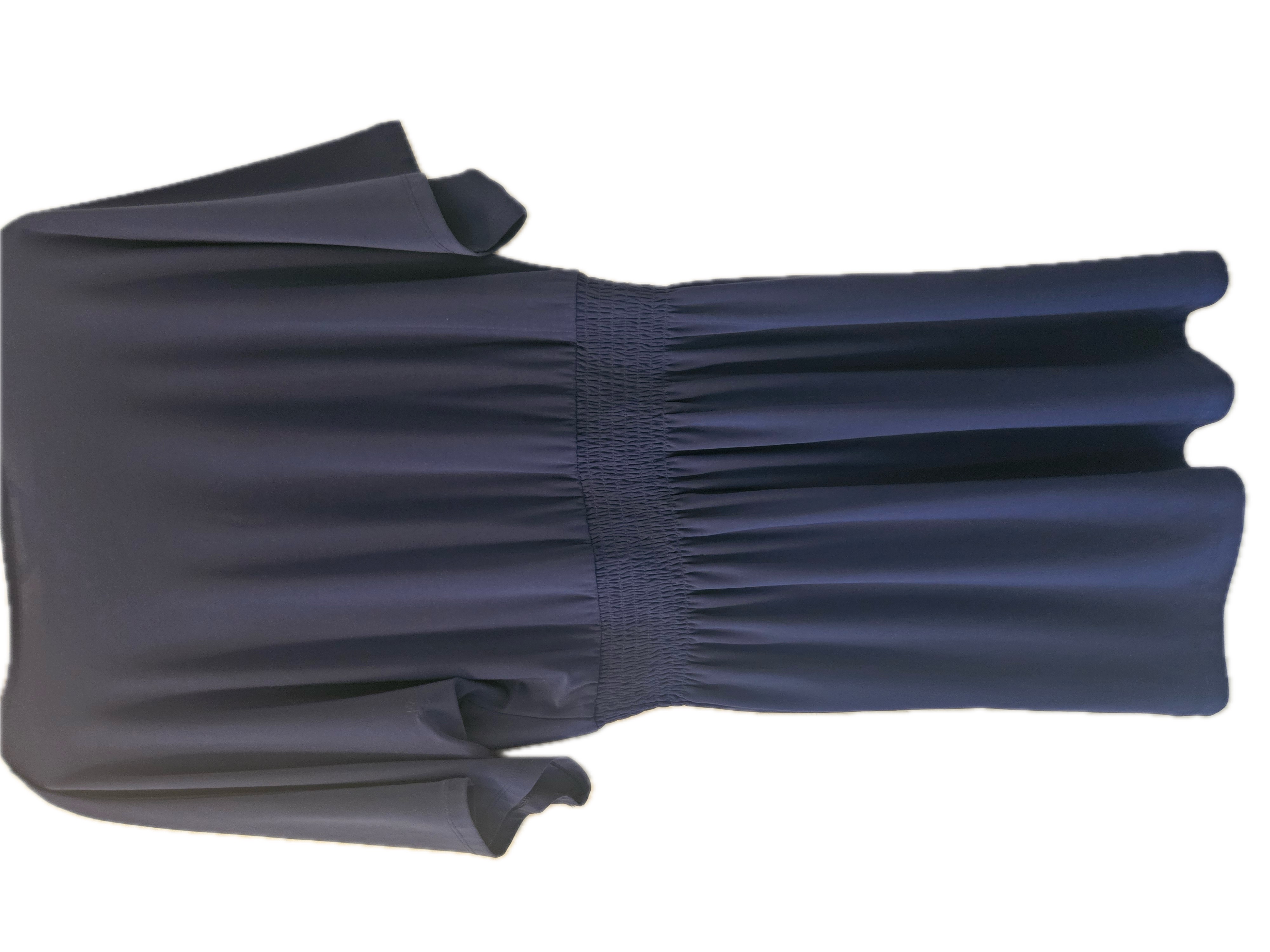 White House Black Market Dress Womens Small Blue Blouson Fit & Flare V-Neck