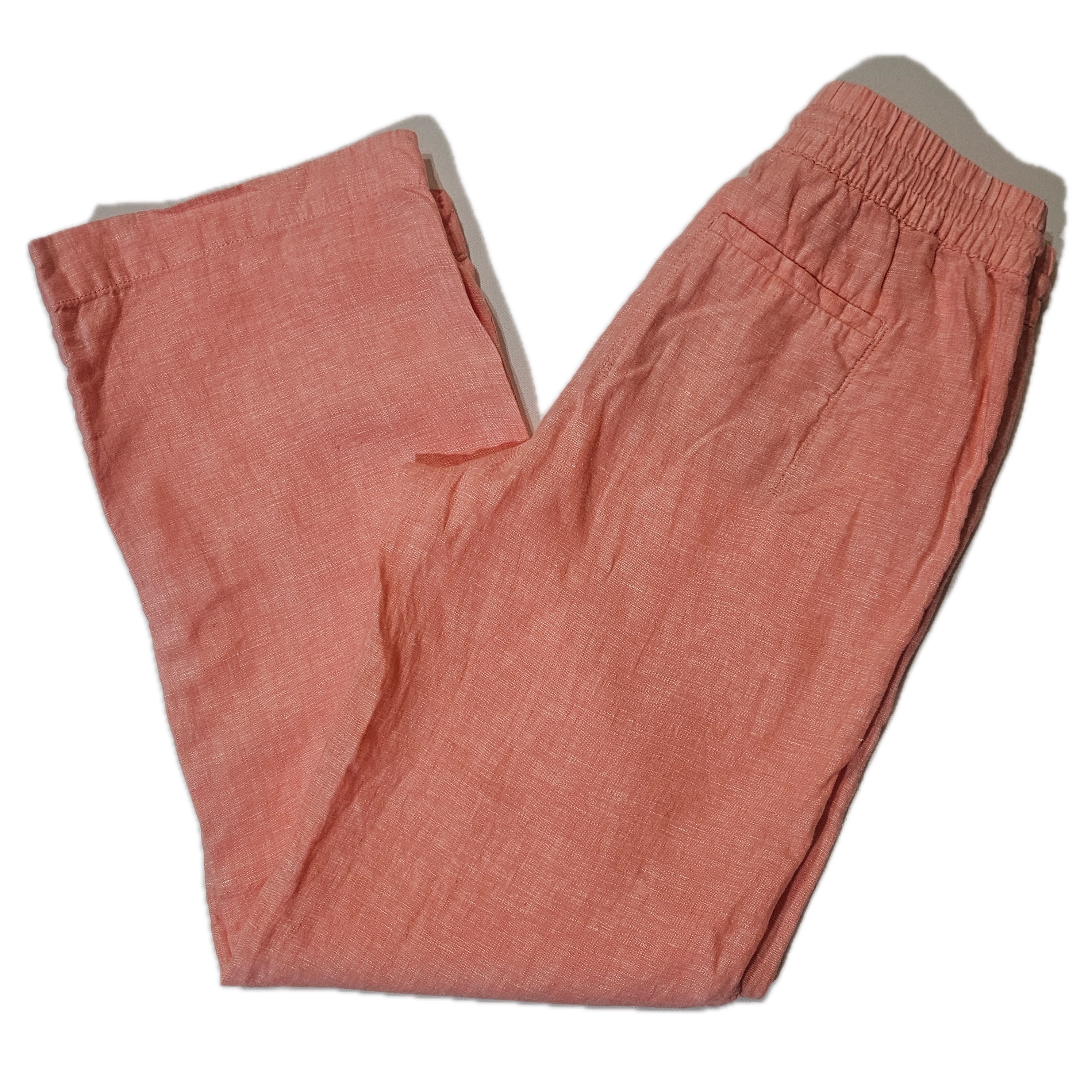 Athleta Pants Womens 2 Orange Jogger Linen Elastic Waist Drawstring Pockets