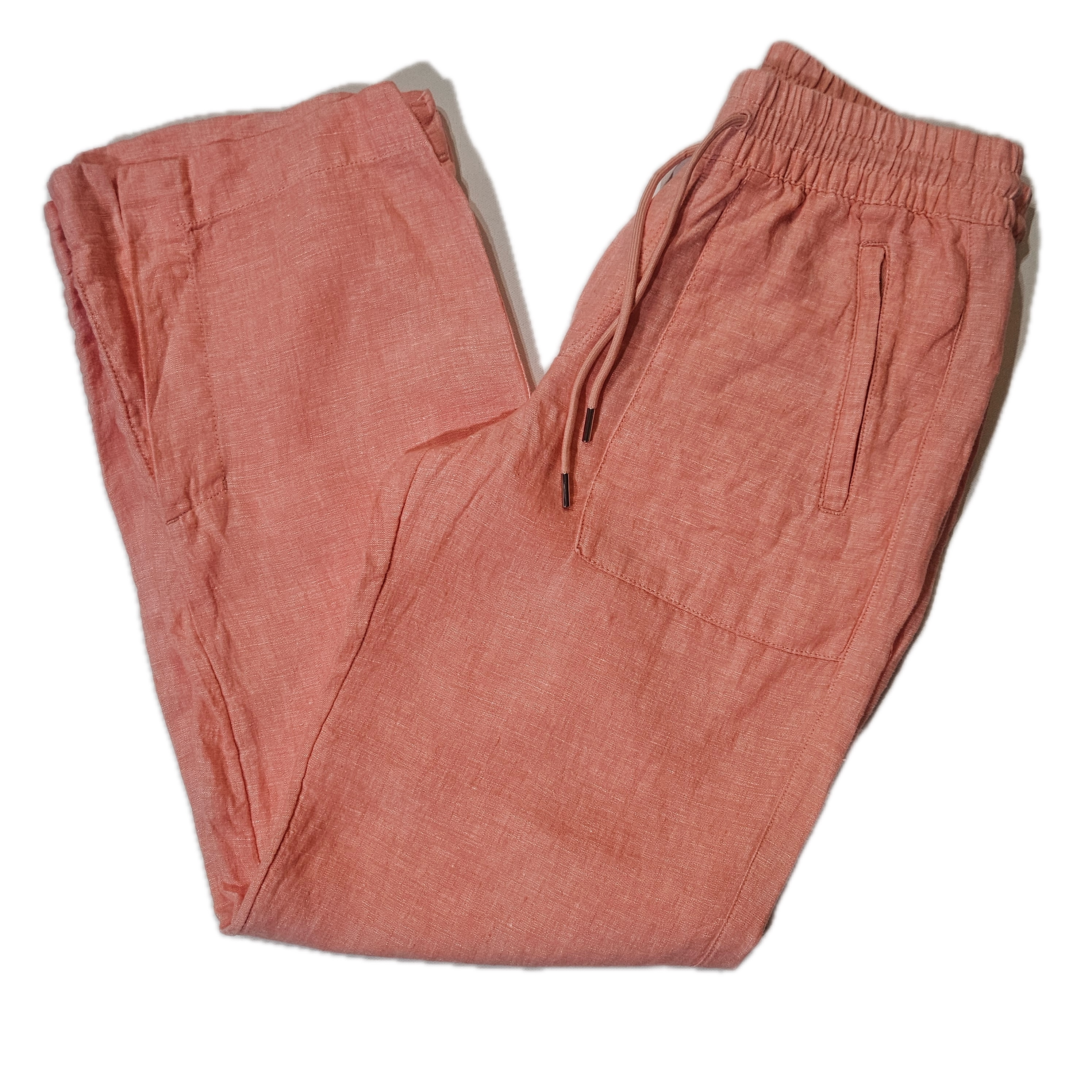 Athleta Pants Womens 2 Orange Jogger Linen Elastic Waist Drawstring Pockets