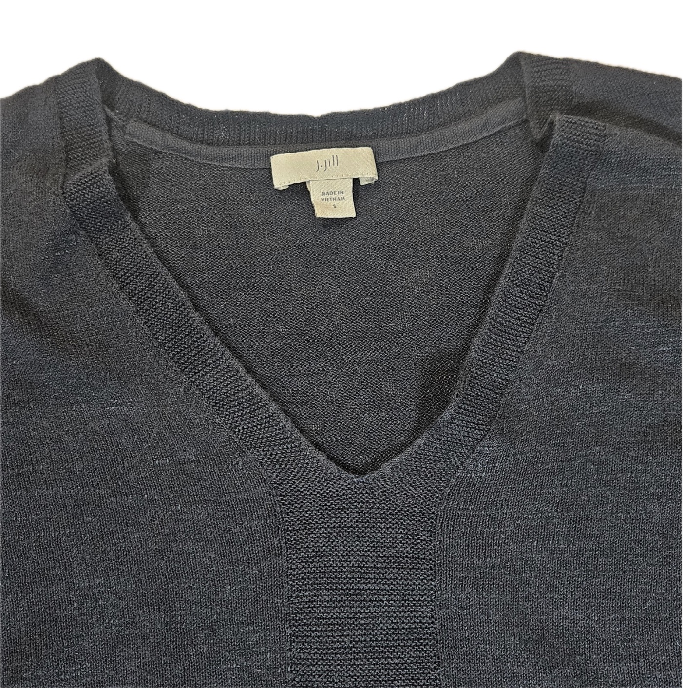 J. Jill Sweater Womens Size Small Navy Blue V-neck Capsule Wardrobe Long Sleeve