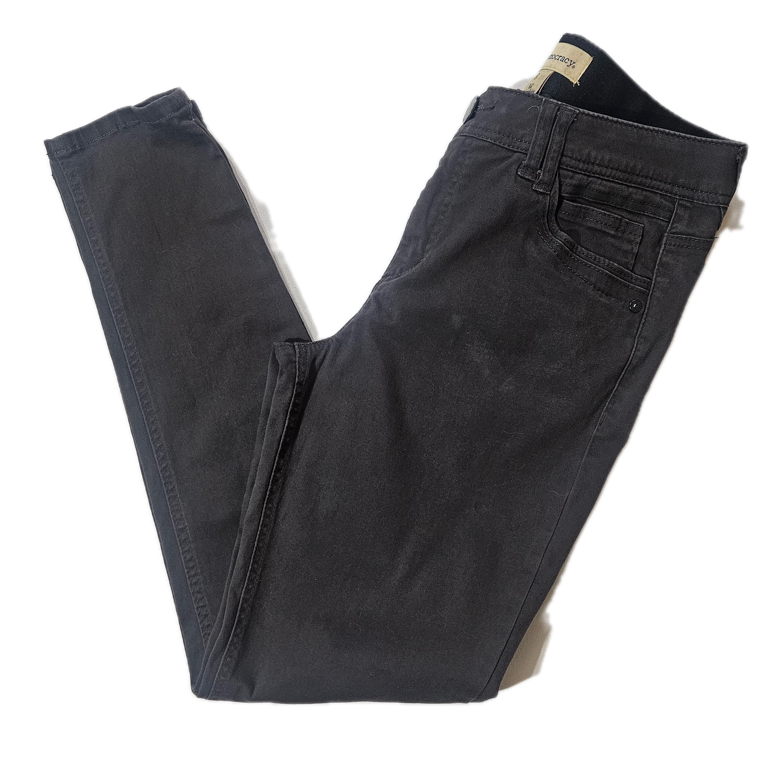 Democracy Jeans Womens 8 Brown Skinny Ab Technology Dark Wash Stretch Denim