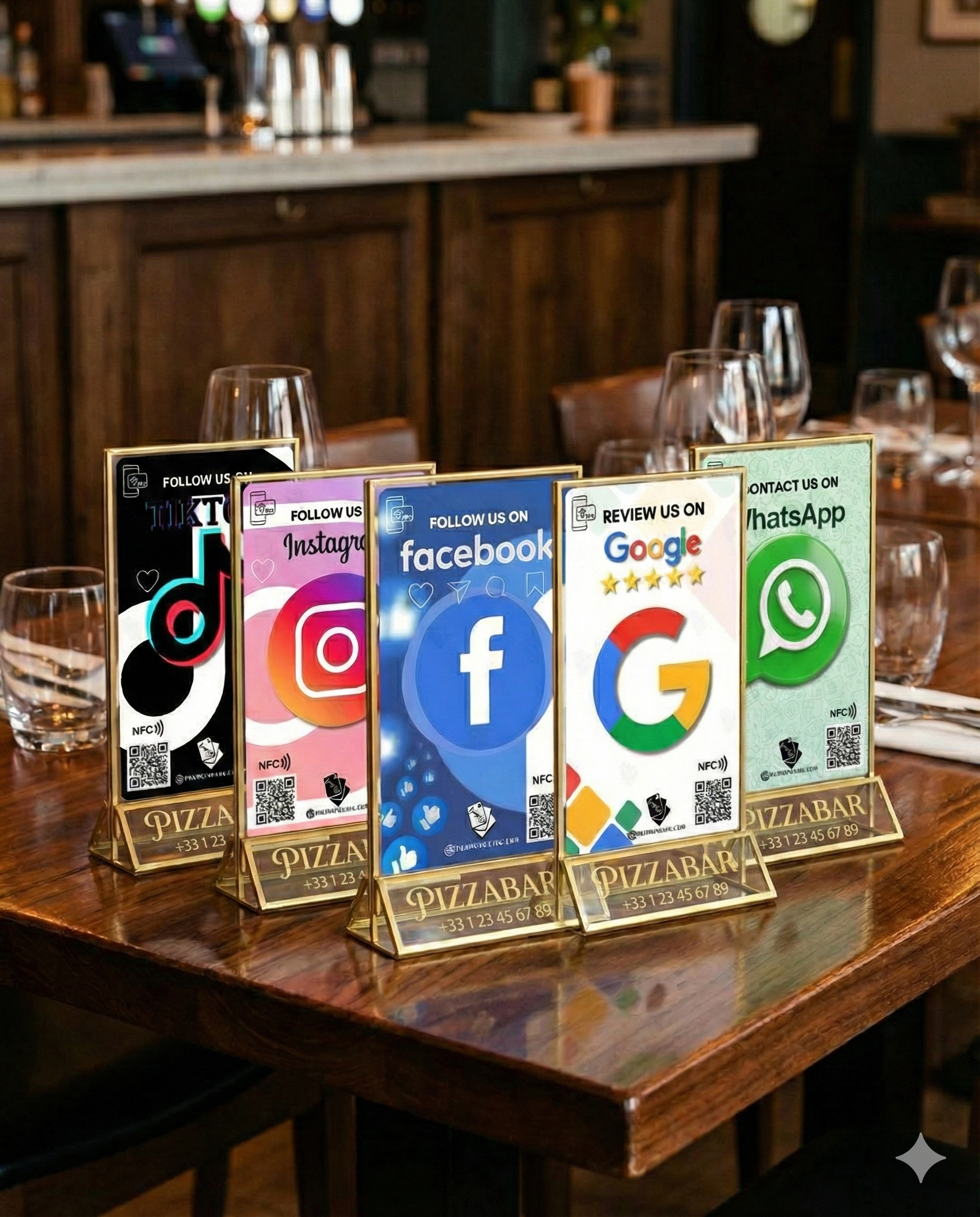 Support Menu Acrylique 10x15cm, 4x6'' Claires avec Menu de Table Double Face