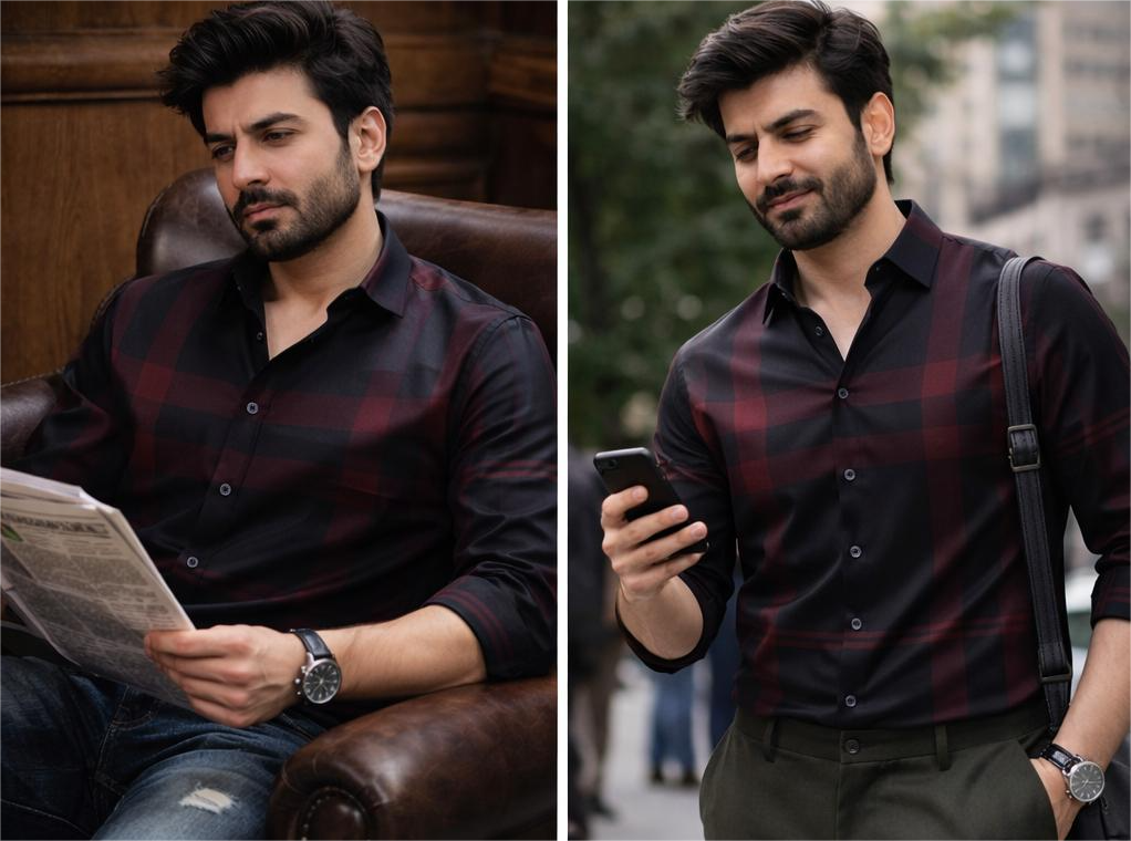 Men's Slim Fit Checkered Shirt