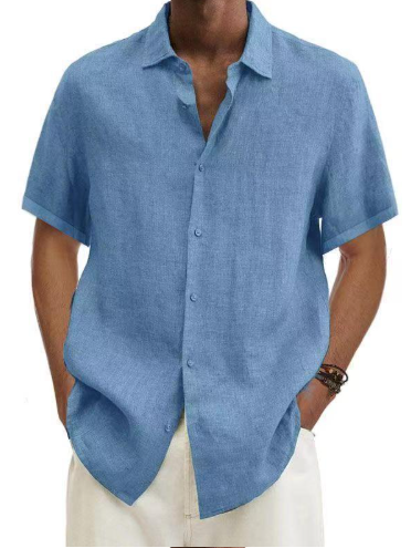Men's Short Sleeve Linen Shirt