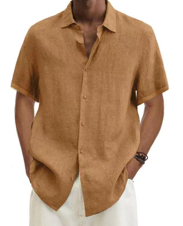 Men's Short Sleeve Linen Shirt