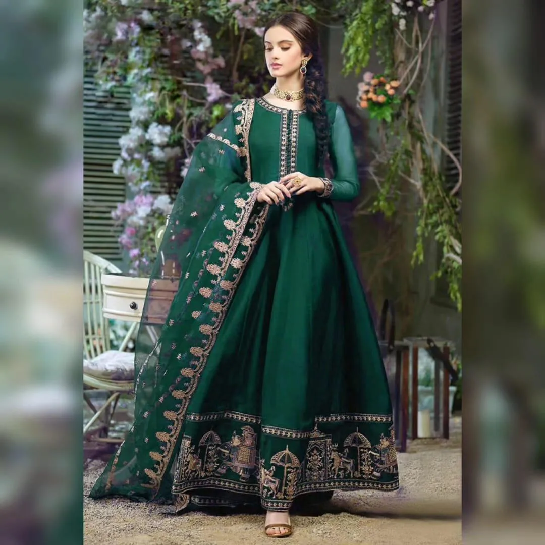 Emerald Green Anarkali Dress