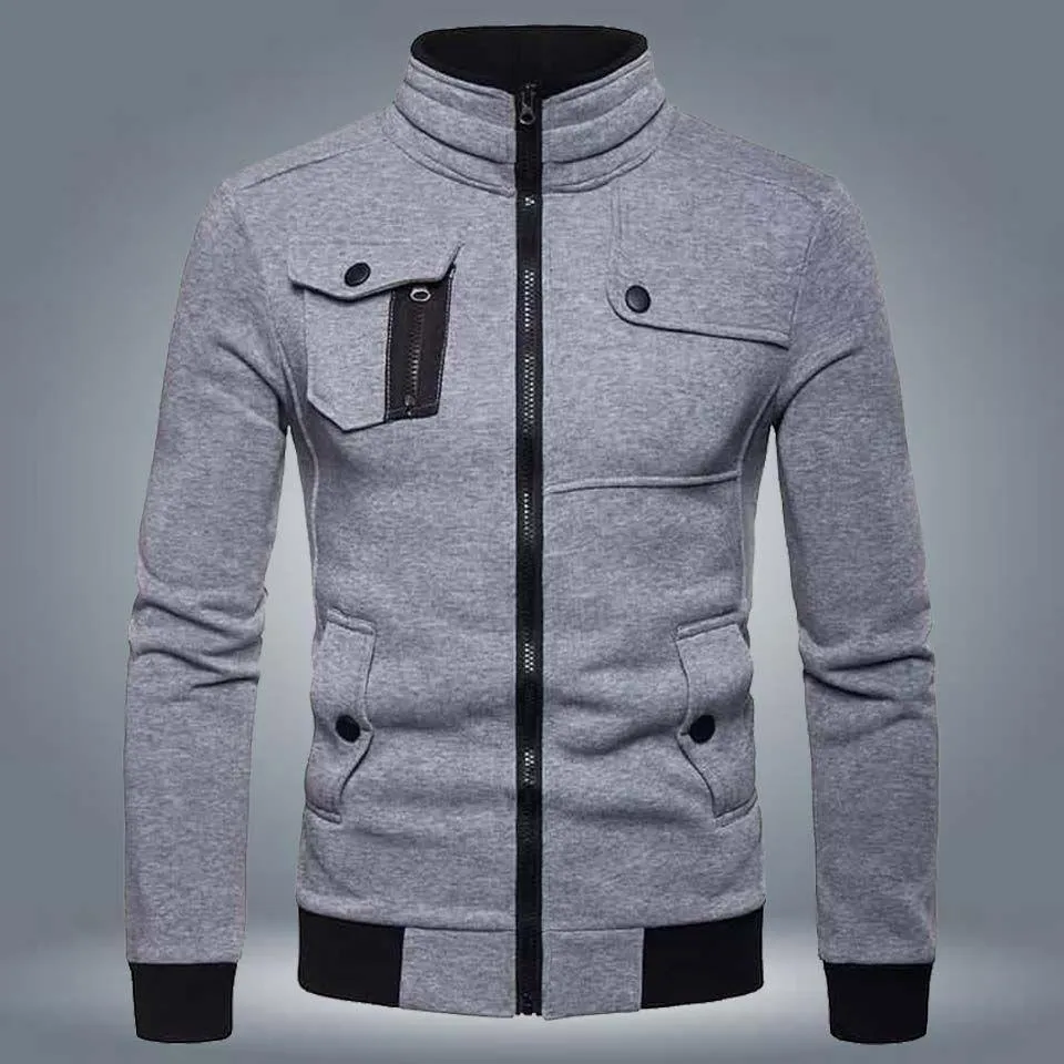 Men's Casual Grey Zipper Jacket