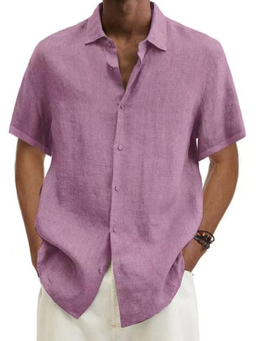 Men's Short Sleeve Linen Shirt