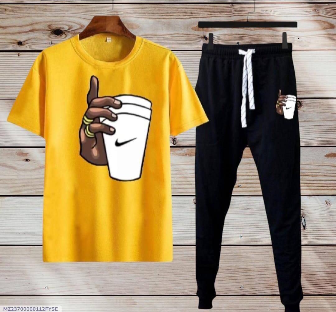 Casual Graphic T-Shirt and Jogger Set