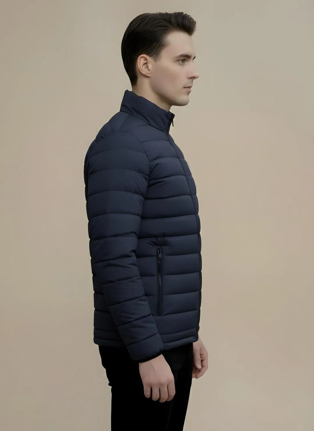 Navy Blue Quilted Jacket