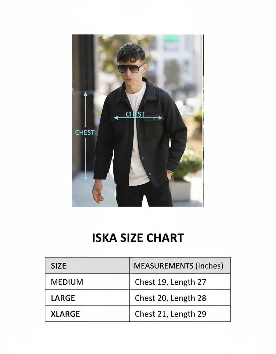 Men's Black Button-Up Casual Jacket