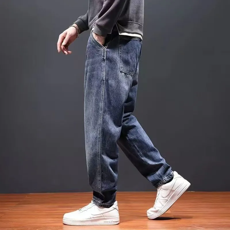 Men's Casual Loose Fit Blue Jeans
