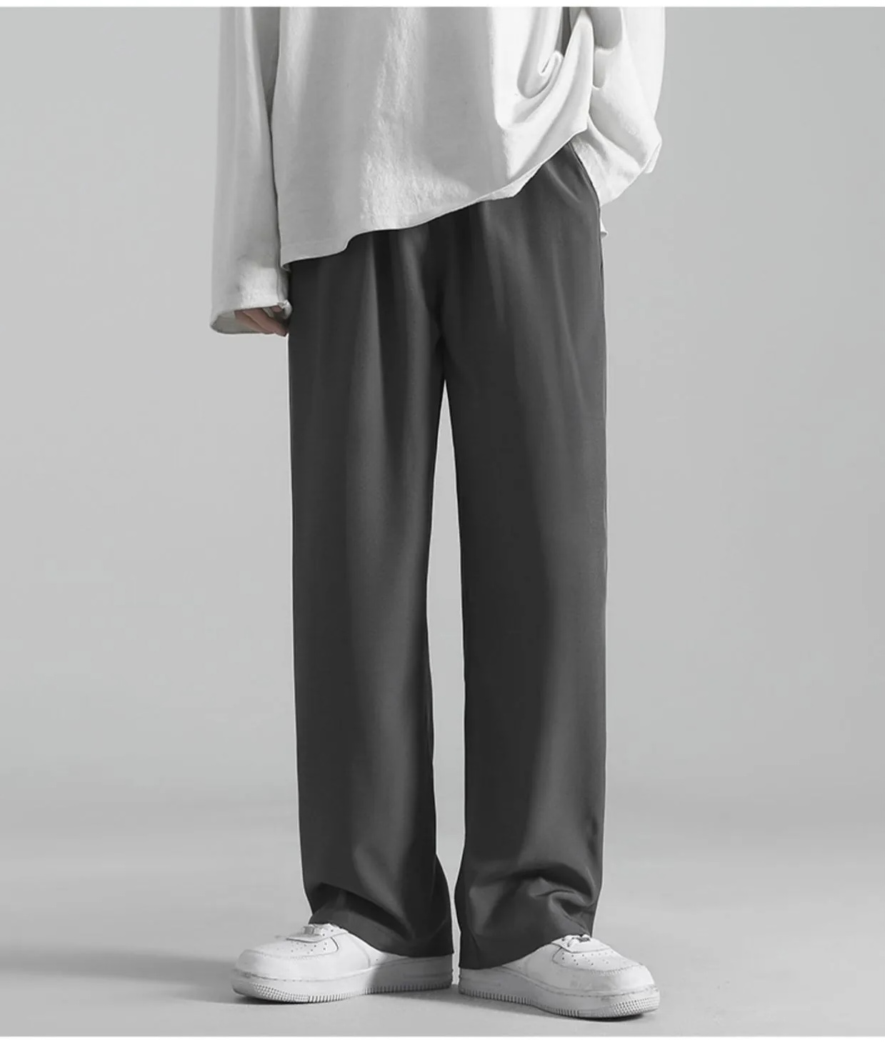 Loose Fit Gray Trousers