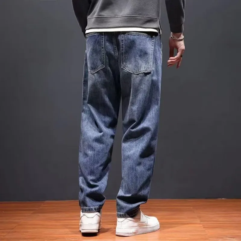 Men's Casual Loose Fit Blue Jeans