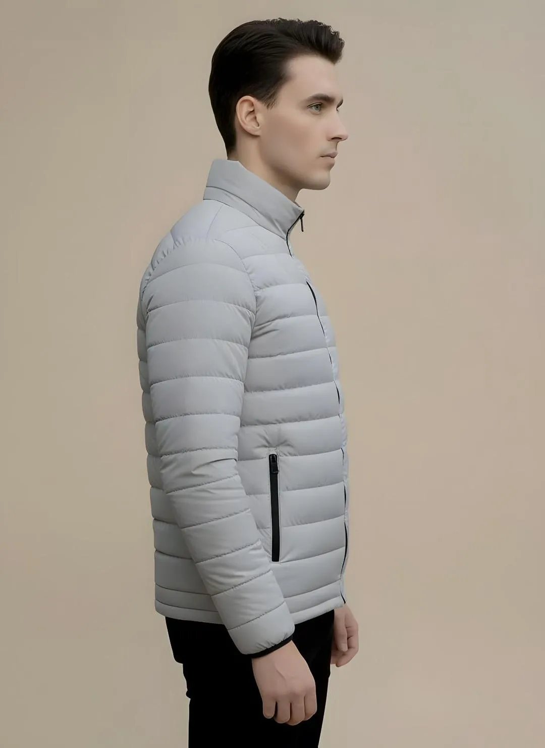 Light Grey Puffer Jacket