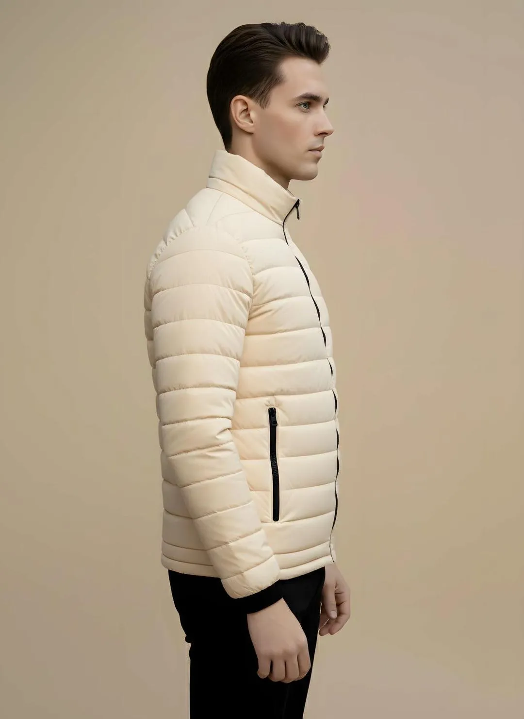 Men’s Beige Puffer Jacket