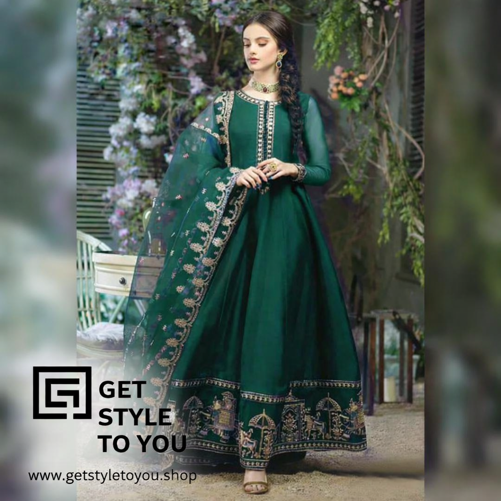 Emerald Green Anarkali Dress