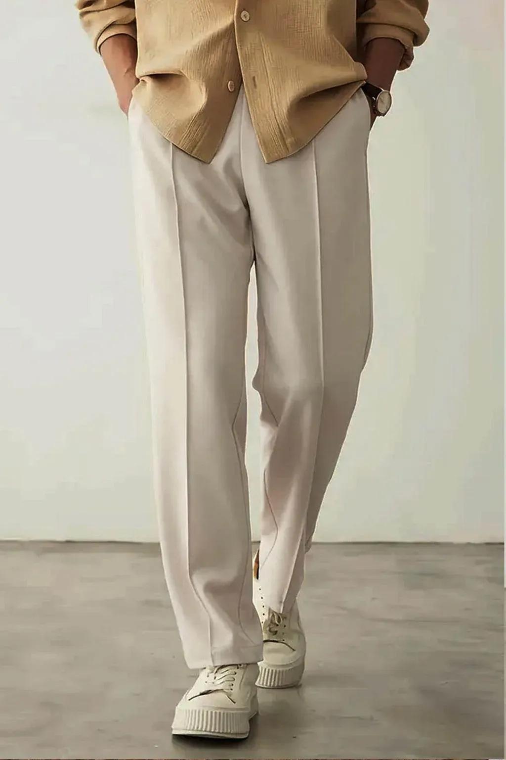 Men's Casual Beige Trousers