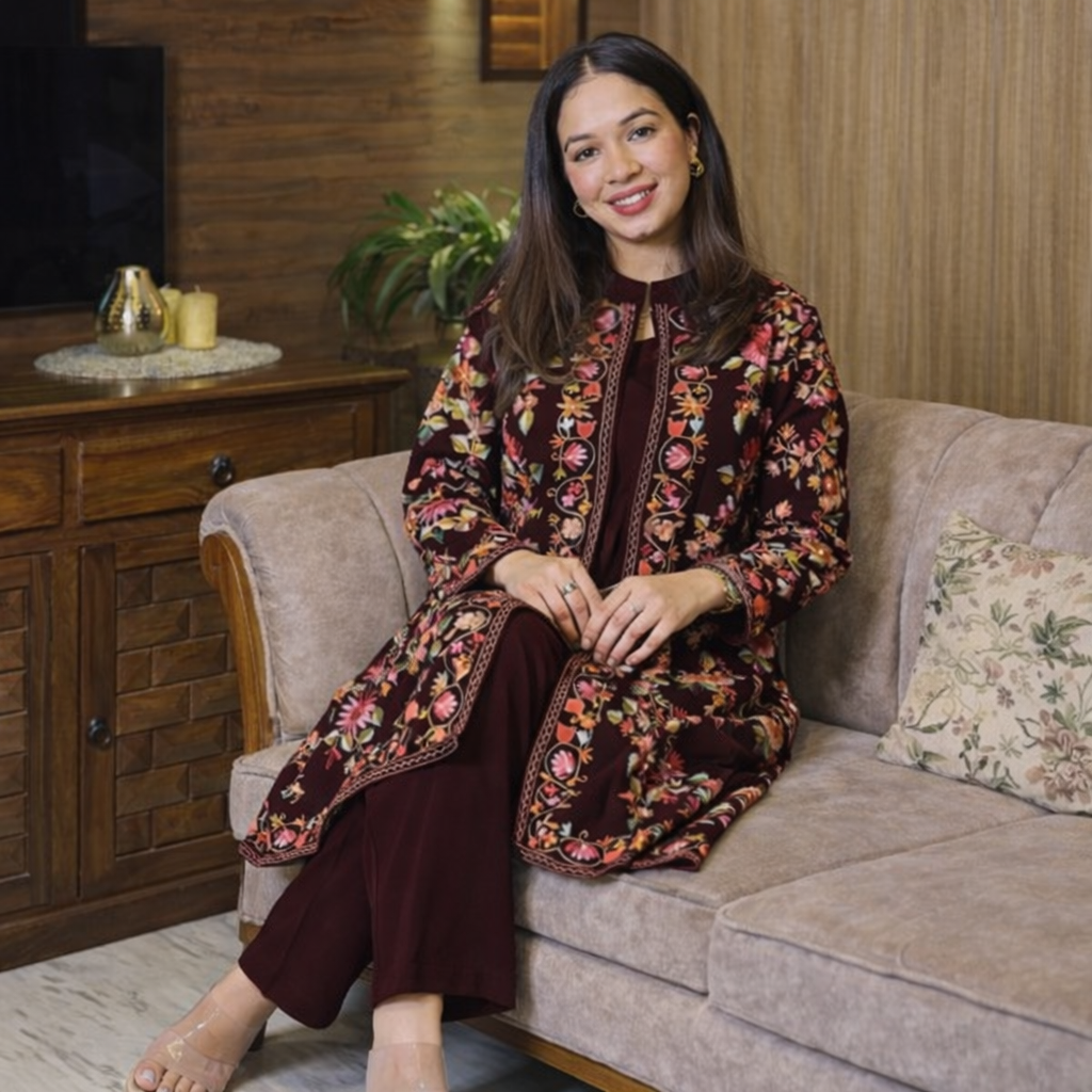 Embroidered Velvet Winter Kurti