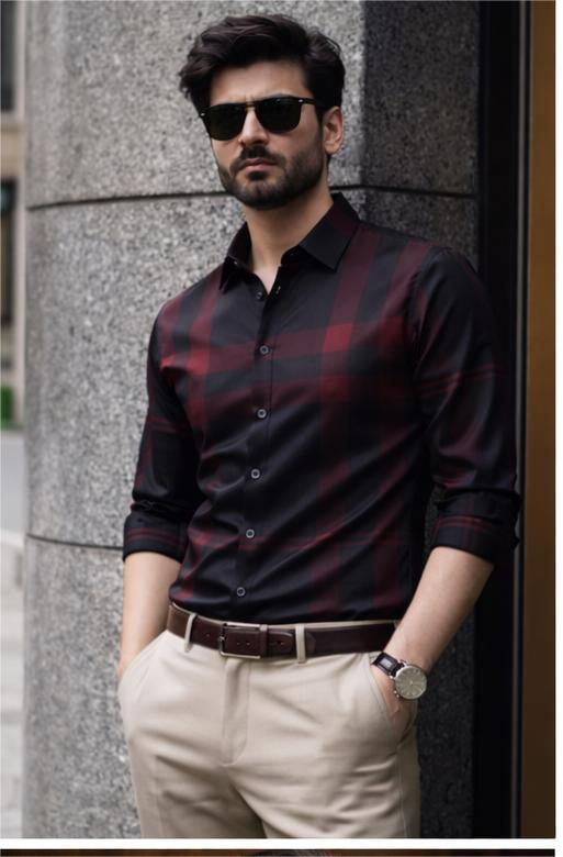 Men's Slim Fit Checkered Shirt