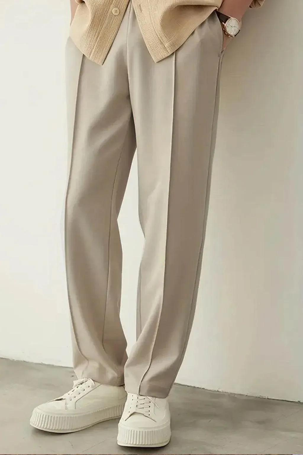 Men's Casual Beige Trousers
