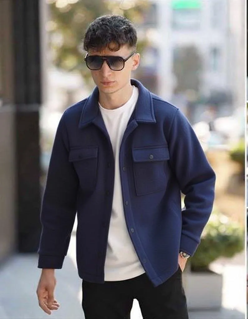 Navy Blue Casual Jacket