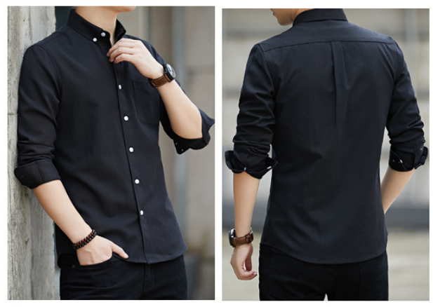 Men's Classic Black Button-Up Shirt