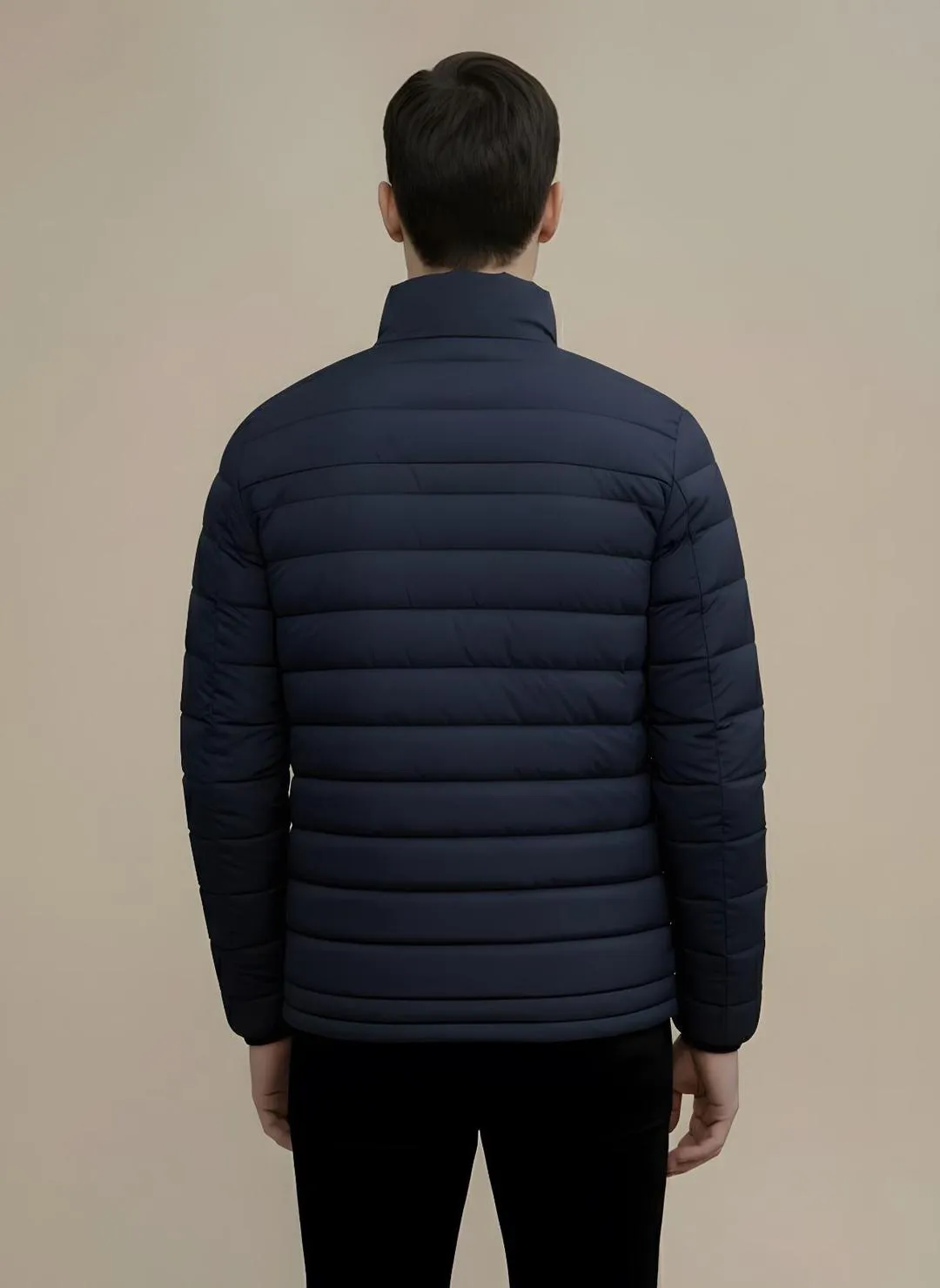 Navy Blue Quilted Jacket