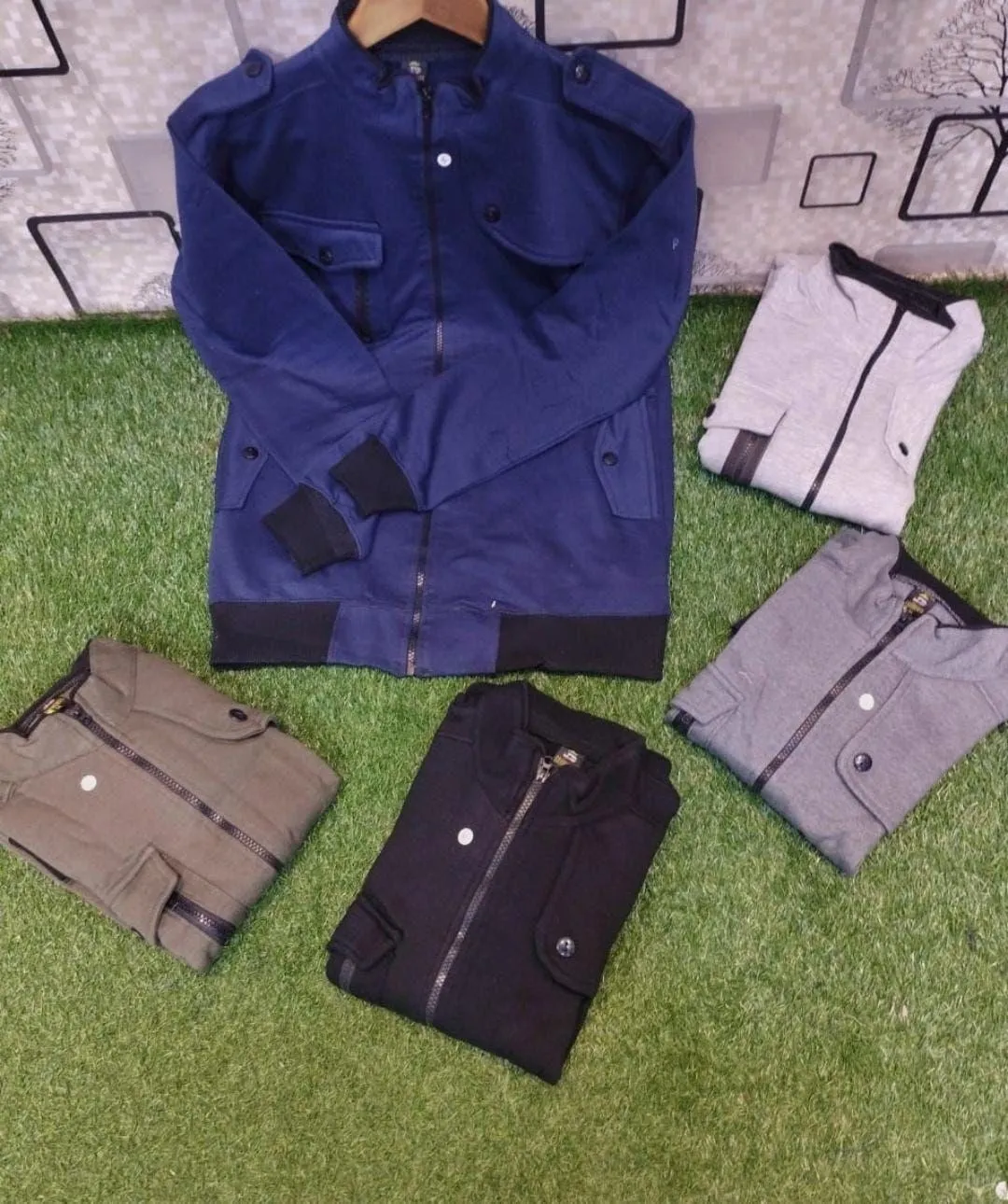 Men's Casual Grey Zipper Jacket